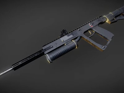 Realistic Black Air Gun Model With Tactical Scope And Detailed Design Features 3d model