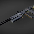 Realistic Black Air Gun Model With Tactical Scope And Detailed Design Features