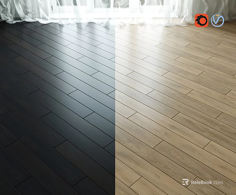 Two Tone Wooden Flooring Design With Dark And Light Color Tones For Home Interior 3d model 
