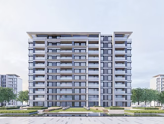 Modern Residential District Foreign House Small High-rise Residential 3d model