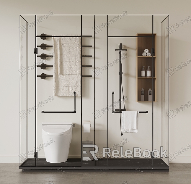 Modern shower room shower partition toilet model