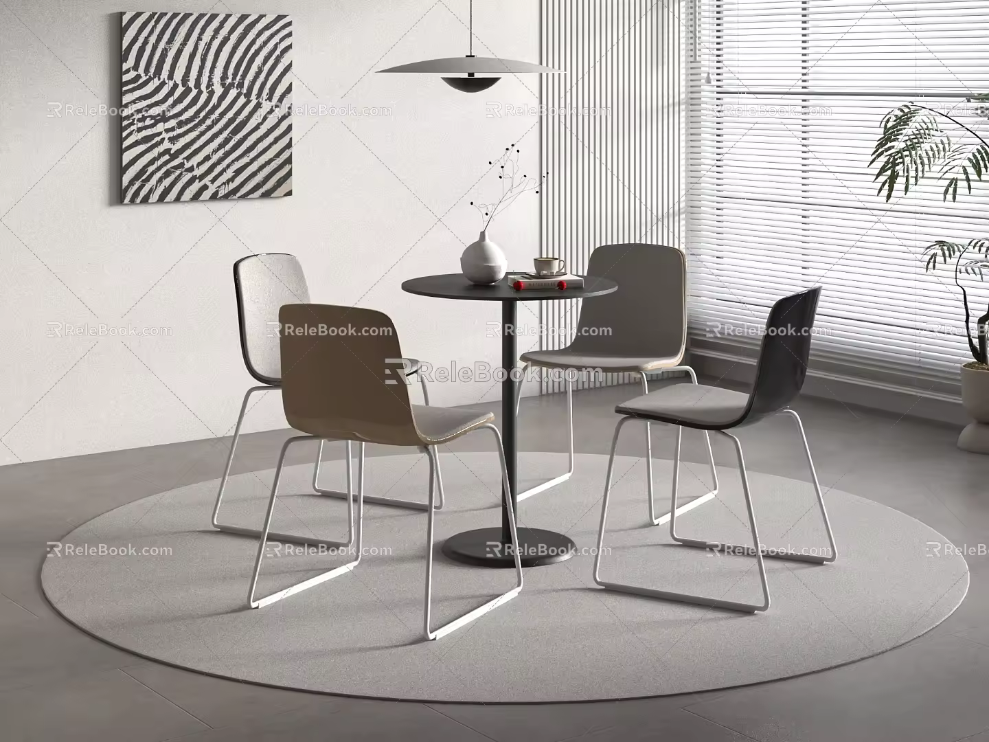 Modern leisure tables and chairs 3d model