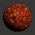 Red Egg Shaped Object With Yellow Spots Glowing On Gray Gradient Background