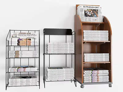 Modern Bookshelf Newspaper Bookshelf 3d model Modern Bookshelf Newspaper Bookshelf 3d model