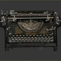 Vintage Typewriter With Classic Design Metal Body Gold Accents And Keys