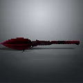 Red Decorative Long Handle Kitchen Utensil With Intricate Pattern Design