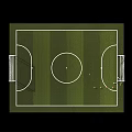 Top View Football Field Layout With Green Grass White Markings And Goal Posts