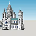 Ancient Gothic Architecture Design With Spires Towers And Arched Windows 3d model