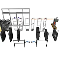 Public Facilities Different Types Of Access Control Systems With Turnstiles And Security Gates 3d model