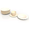 Everyday Household Tableware Including Stacked Plates A Cup With Saucer And Two Separate Plates