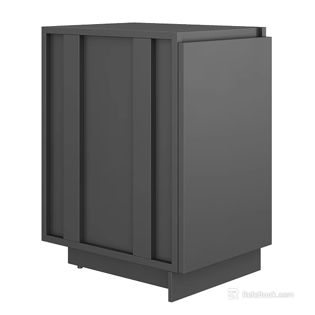 Modern Gray Sideboard With Sleek Design And Cabinet Doors For Dining Area 3d model 