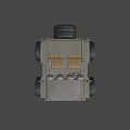 Khaki Off Road Utility Vehicle With Four Round Roof Lights Brown Seats And Large Wheels
