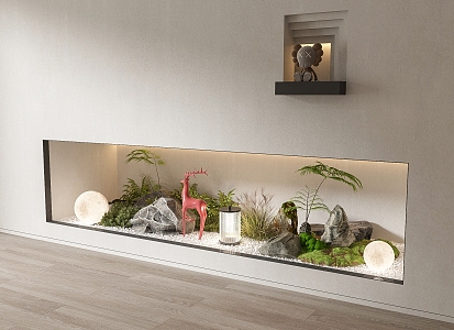 Modern indoor landscape landscaping plant pile micro landscape indoor landscape landscaping plant pile micro landscape 3d model