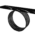 Modern Console Table Interior Design With Black Marble Top And Circular Base 3d model