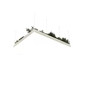 Modern Layered Chandelier With Green Plants On Top White Structure And Hanging Design