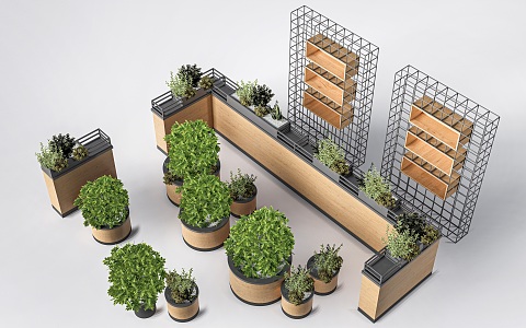 Modern landscape flower box indoor flower box flower box partition plant partition 3d model