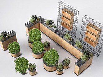 Modern landscape flower box indoor flower box flower box partition plant partition 3d model