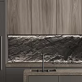 Modern Kitchen Interior Design With Wooden Cabinets Stone Backsplash Countertop And Appliances