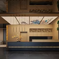 New Chinese Hall Reception Desk 3d model