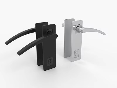 Modern Sleek Door Handle Design With Black And Silver Metal Finish For Home Interior Doors 3d model