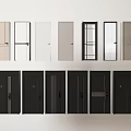Various Hinged Doors Designs With Light Dark Colors And Glass Panels For Interior