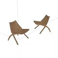 Modern Minimalist Wooden Single Chair With Slat Design And Curved Legs