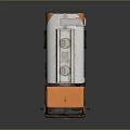 Orange And White Tanker Truck 3D Rendered Model With Metal Ladder