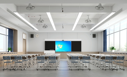 modern classroom 3d model