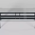 Modern Minimalist Glass Top Dining Table With Sleek Sturdy Black Metal Support Frame For Dining Spaces