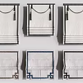 White Curtains With Various Decorative Borders And Classic Design Styles 3d model