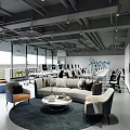 Modern Public Office Space With Branding Logo Spacious Layout And Indoor Plants