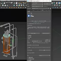 Industrial Equipment Featuring Blue Cylindrical Tank With Pipes Valves And Support Base