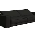 Modern Black Leather Two Seater Sofa With Sleek Design And Comfortable Cushions