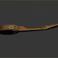 Wooden Banjo with Round Resonator Yellow Panel and Decorated Neck on Gray Background with Reflection