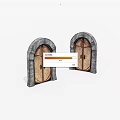 Old styling door 3d model