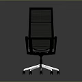 Black Office Chair With Mesh Back Armrests And Swivel Wheel Base