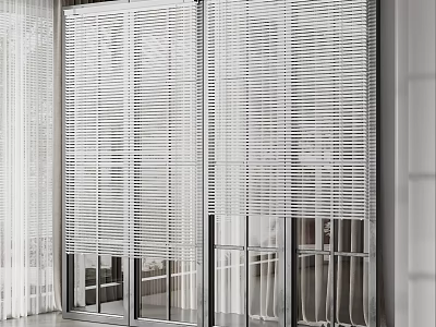 Modern White Vertical Blinds For Sliding Glass Doors Interior Light Filtering Design 3d model