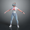 Woman Wearing VR Headset With Brain Graphic T-Shirt In Virtual Reality Experience