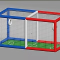 Kids Football Goal Play Equipment With Red Blue Frame Green Turf And White Net