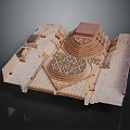 Ancient Architecture Model With Pyramid Top Intricate Geometric Patterns And Layered Structure 3d model