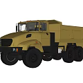 Yellow Six Wheel Dump Truck With Heavy Duty Design And Cargo Body