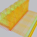 Building Component 3D Model With Reinforcement Steel Bars Grid Structure Design