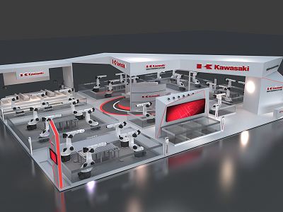 Modern Exhibition Engineering Machinery Exhibition Booth Exhibition Hall Exhibition Temporary Exhibition Expo model