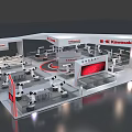 Kawasaki Exhibition Booth With Modern Design Robots Display And Large Screen
