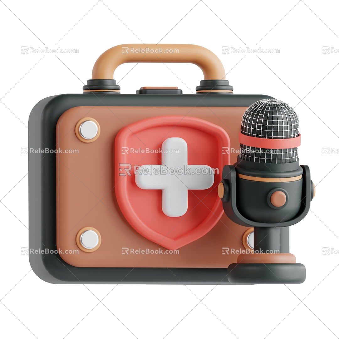 Modern Medical Box Microphone Cartoon Medical Box 3d model