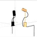 Modern Minimalist Gold And Black Metal Table Lamps With Cylindrical Shades And Curved Stands