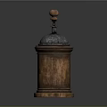 Wooden Coffee Grinder With Metal Top And Wooden Handle Café Label Kitchen Appliance
