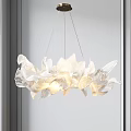 Elegant Modern Translucent Chandelier With Unique Petal Design And Warm Light 3d model