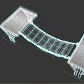 Black Modern Simple Structure Bridge With Two End Platforms And Connecting Parts