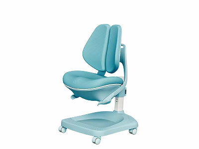 Light Blue Modern Leisure Chair With Sleek Design Comfortable Backrest And Rolling Wheels 3d model